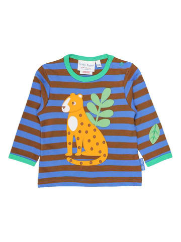 Toby Tiger Longsleeve in Blau/ Hellbraun