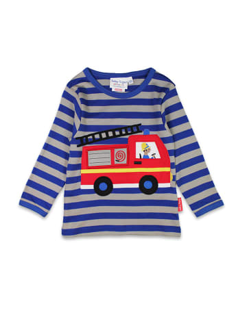 Toby Tiger Longsleeve in Blau/ Grau/ Rot