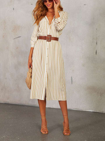 LA Angels Sukienka w kolorze beżowo-białym