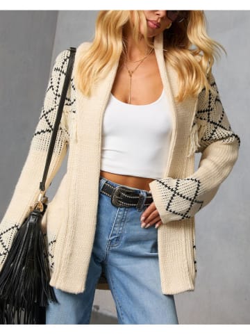 LA Angels Cardigan in Creme/ Schwarz