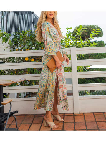 LA Angels Kleid in Creme/ Grün