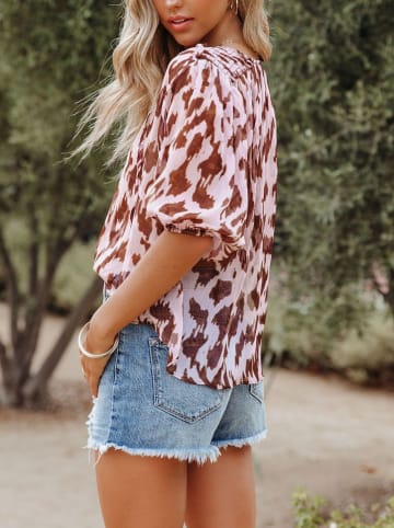 LA Angels Blouse lichtroze/bruin