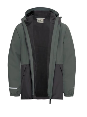 Jack Wolfskin Winterjacke "Snowy Days" in Khaki/ Grau