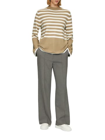 s.Oliver Pullover in Hellbraun/ Weiß