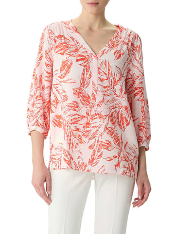 comma Bluse in Weiß/ Pink