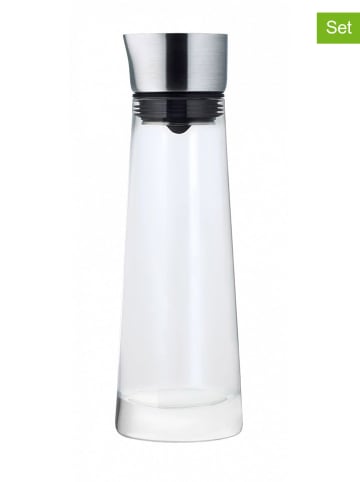 Blomus 2-delige set: olie- & azijndispenser "Alinjo" transparant/zilverkleurig - 180 ml