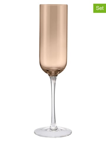 Blomus 4er-Set: Sektgläser "Fuumi" in Hellbraun - 220 ml