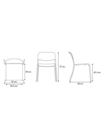 Blomus Krzesło "Yua" w kolorze jasnoszarym - 55 x 77 x 60 cm