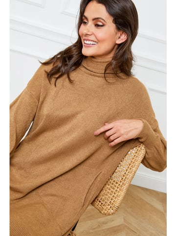 Joséfine Sukienka dzianinowa "Halof" w kolorze beżowym