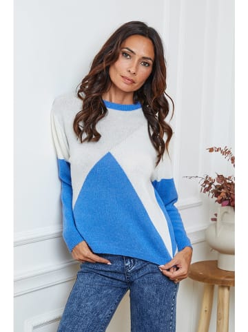 So Cachemire Trui "Lanos" blauw/grijs/crème