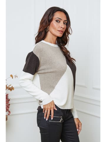 So Cachemire Pullover "Lanos" in Creme/ Beige/ Braun