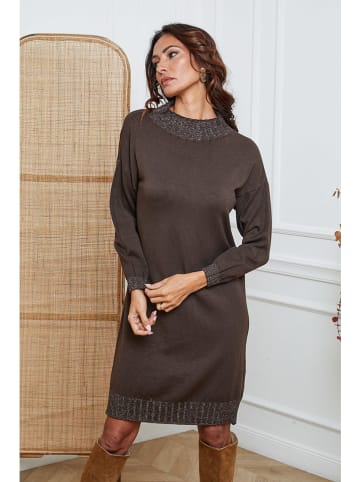 So Cachemire Sukienka dzianinowa "Linoa" w kolorze brązowym