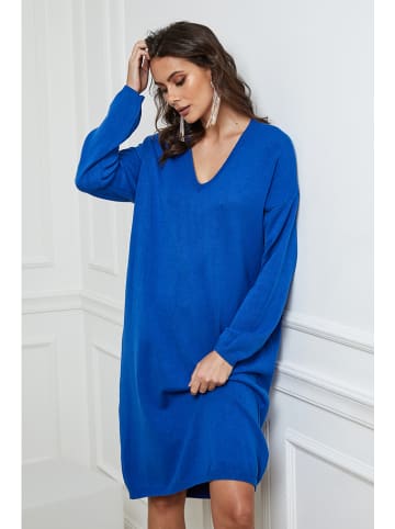 So Cachemire Sukienka dzianinowa "Palerme" w kolorze niebieskim