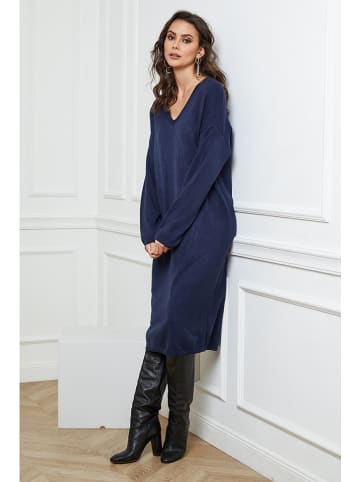 So Cachemire Sukienka dzianinowa "Palerme" w kolorze granatowym