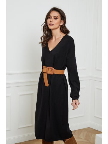 So Cachemire Strickkleid "Palerme" in Schwarz