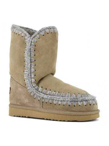 Mou Leder-Winterstiefel in Beige