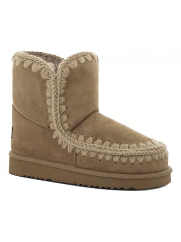 Mou Skórzane botki zimowe w kolorze jasnobrązowym