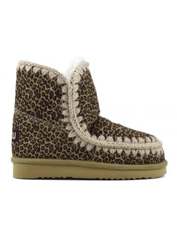 Mou Skórzane botki zimowe w kolorze jasnobrązowym