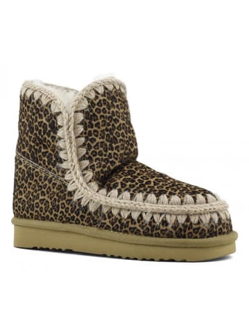 Mou Skórzane botki zimowe w kolorze jasnobrązowym