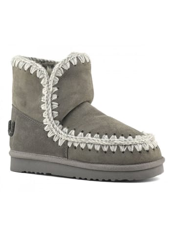Mou Skórzane botki zimowe w kolorze szarym