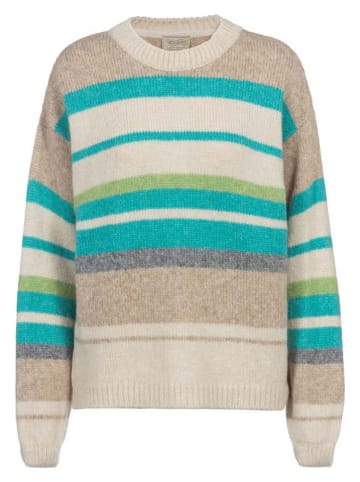 Herrlicher Pullover in Beige/ Türkis
