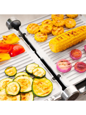 Genius Contactgrill ''Cerafit'' zilverkleurig/zwart - (B)35,4 x (H)17,2 x (D)32,6 cm