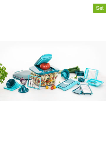 Nicer Dicer 23-częściowy zestaw "Nicer Dicer Chef Professional" w kolorze morskim