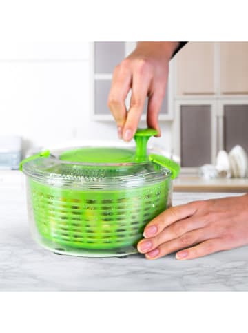 Genius 4tlg. Set: Salatschleuder "Nicer Dicer Mini" in Grün