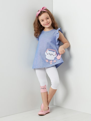 Denokids 2-delige outfit "Cat-Mermaid" blauw/wit