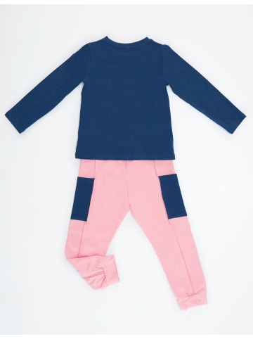 Denokids 2-delige outfit "Cute Fox" donkerblauw/lichtroze