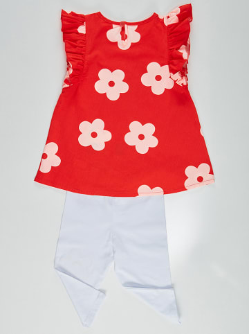Denokids 2-delige outfit "Frog" rood/wit