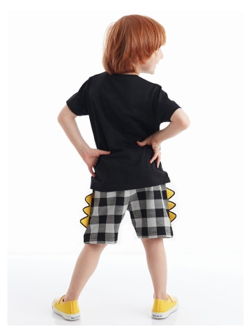 Denokids 2-delige outfit "Dino" zwart/grijs