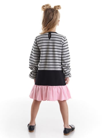 Denokids Jurk "Black Cat" grijs/lichtroze