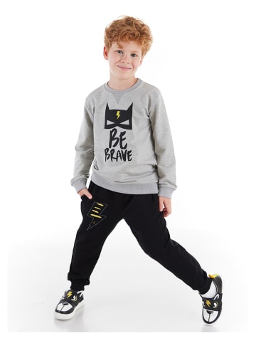 Denokids 2-delige outfit "Brave" grijs/zwart