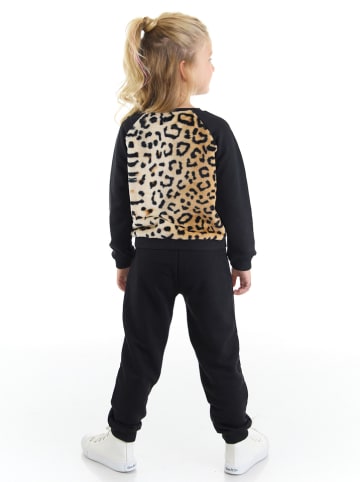 Denokids 2-delige outfit "Plush Leopard" zwart/beige