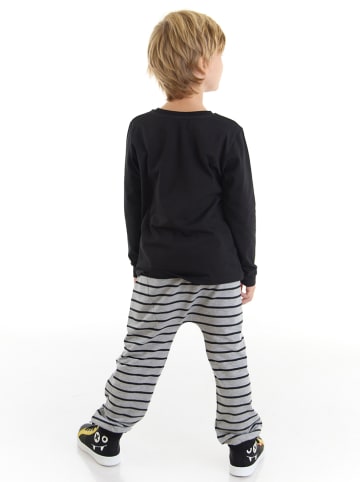 Denokids 2-delige outfit "Raccoon Boy" zwart/grijs