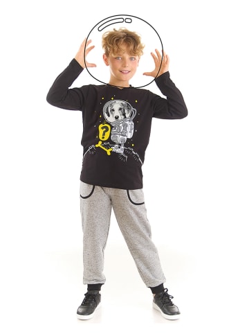 Denokids 2-delige outfit "Astronaut Dog" zwart/grijs