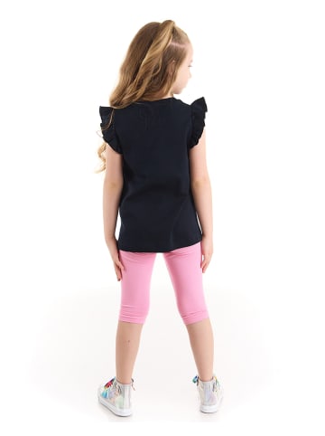 Denokids 2-delige outfit "Unicorn Rainbow" lichtroze/zwart