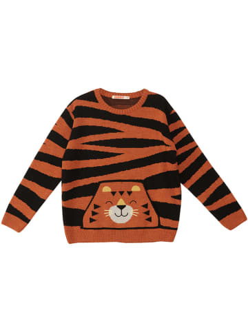 Denokids Sweter "Tiger" w kolorze jasnobrązowym