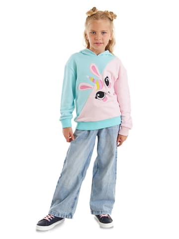 Denokids Hoodie "Unicorn Bunny" in Türkis/ Rosa