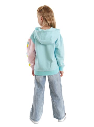 Denokids Bluza "Unicorn Bunny" w kolorze turkusowo-jasnoróżowym