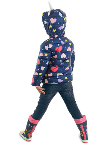 Denokids Doorgestikte jas "Unicorn" donkerblauw
