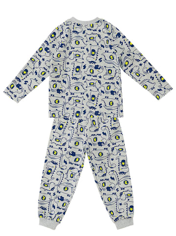 Denokids Pyjama "Super Dino" in Grau/ Dunkelblau