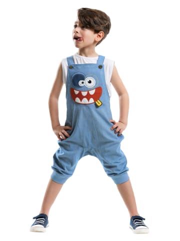 Denokids Tuinbroek "Yeah" lichtblauw