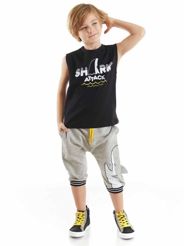 Denokids 2tlg. Outfit "Shark Attack" in Schwarz/ Grau