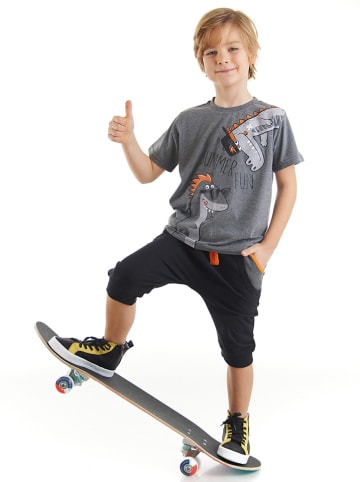 Denokids 2-delige outfit "Summer Fun" grijs/zwart