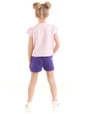 Denokids 2-delige outfit "Teddy Bear" lichtroze/paars