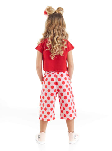 Denokids 2tlg. Outfit "Hello Cat Girl" in Rot/ Rosa