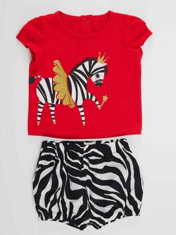 Denokids 2tlg. Outfit "Ballerina Zebra" in Rot/ Schwarz/ Weiß