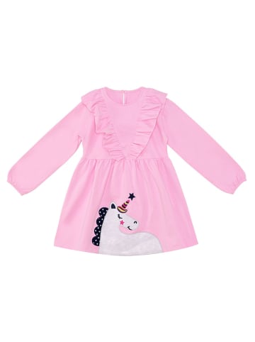 Denokids Sukienka "Glitter Unicorn" w kolorze różowym